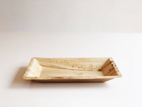 Small Cuadra biodegradable palm leaf rectangular plate 12x17cm