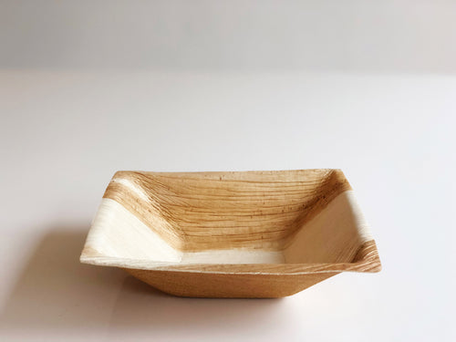 Medium Kheops square palm leaf bowl 16x16cm